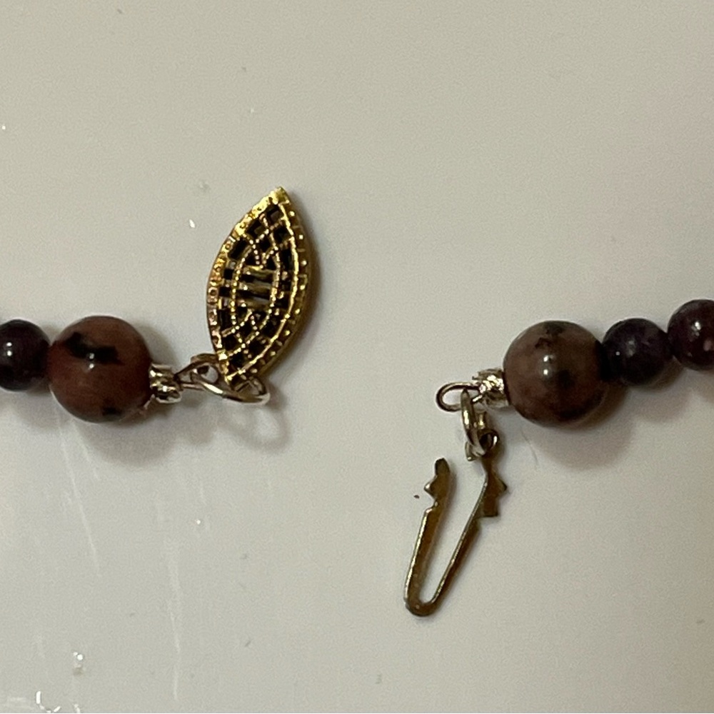 Boho Sterling Clasp Purple Stone Necklace 18” length - Picture 4 of 7
